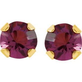14K Yellow Imitation Amethyst Inverness® Piercing Stud Earrings